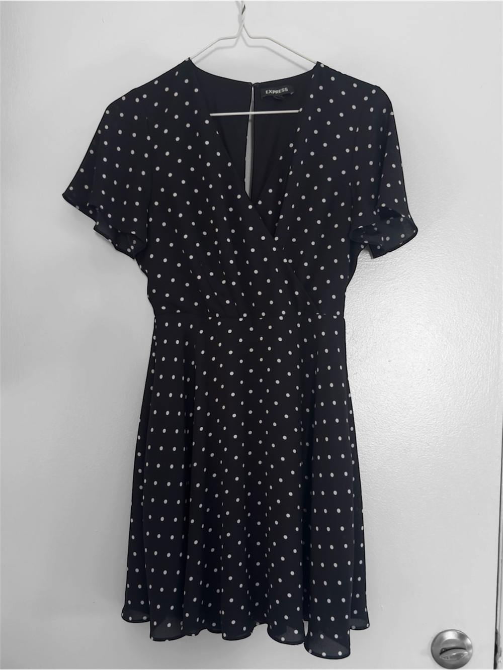 Express Black and White Polka Dot Mini Dress